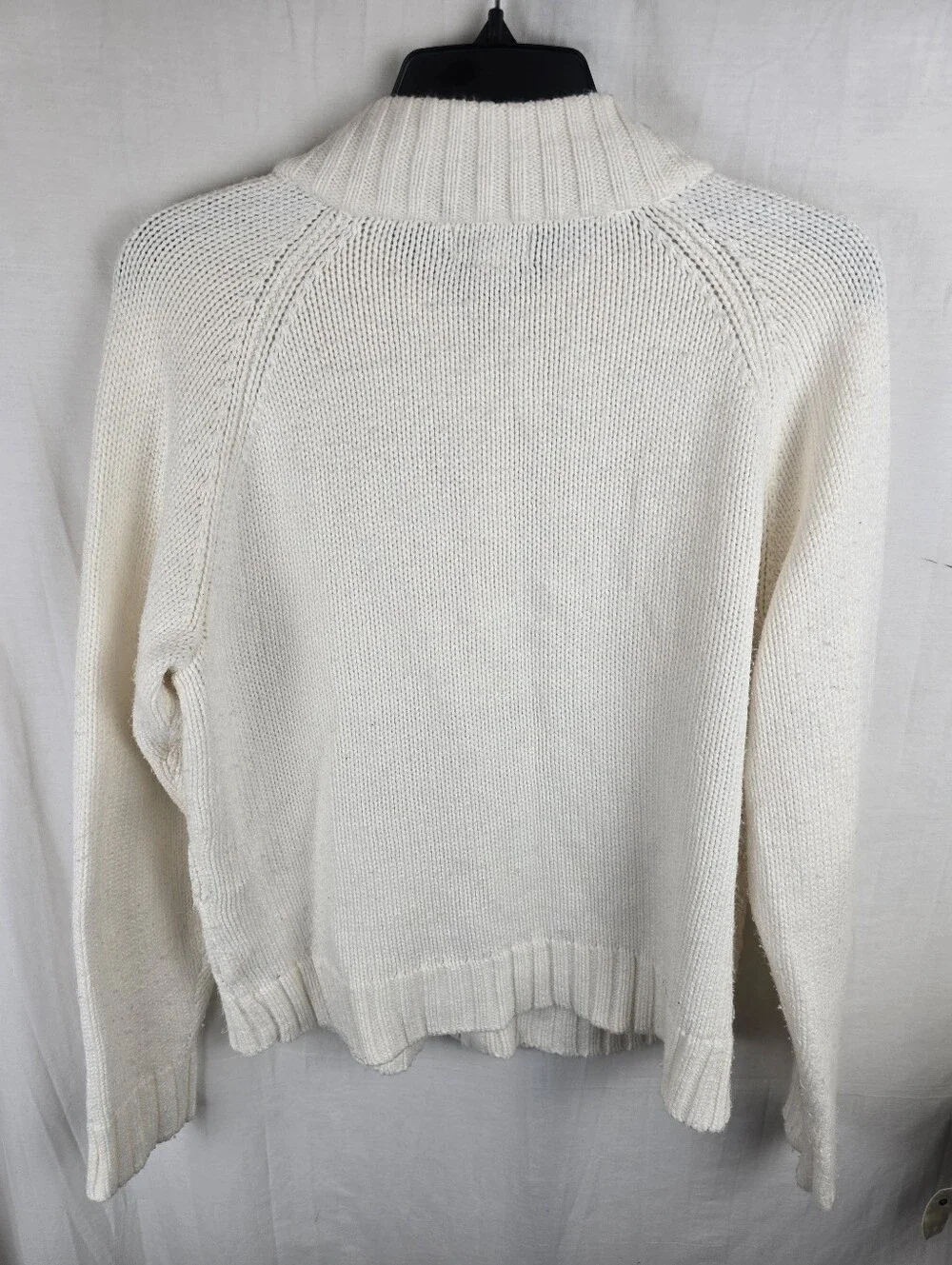 St.John's Bay Cable Knit Cream Full-Zip Sweater Jacket Sz XL